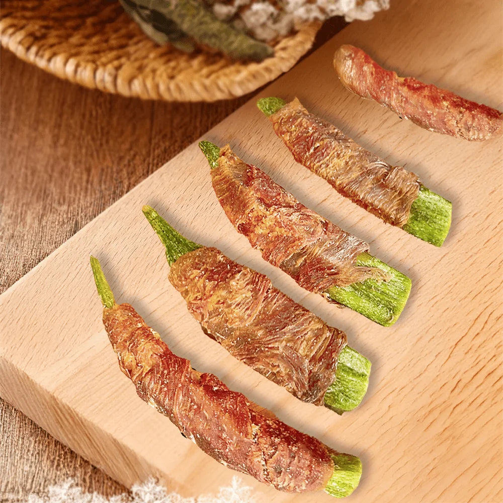 Chicken Wrapped Okra Treats